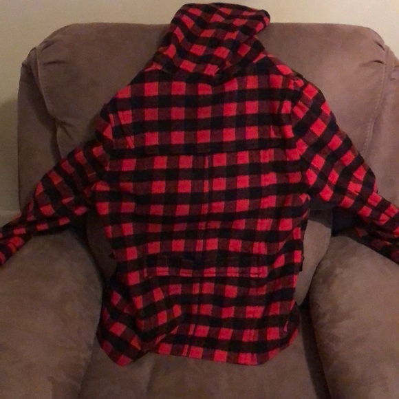 Red and black pea coat - Picture 3 of 4